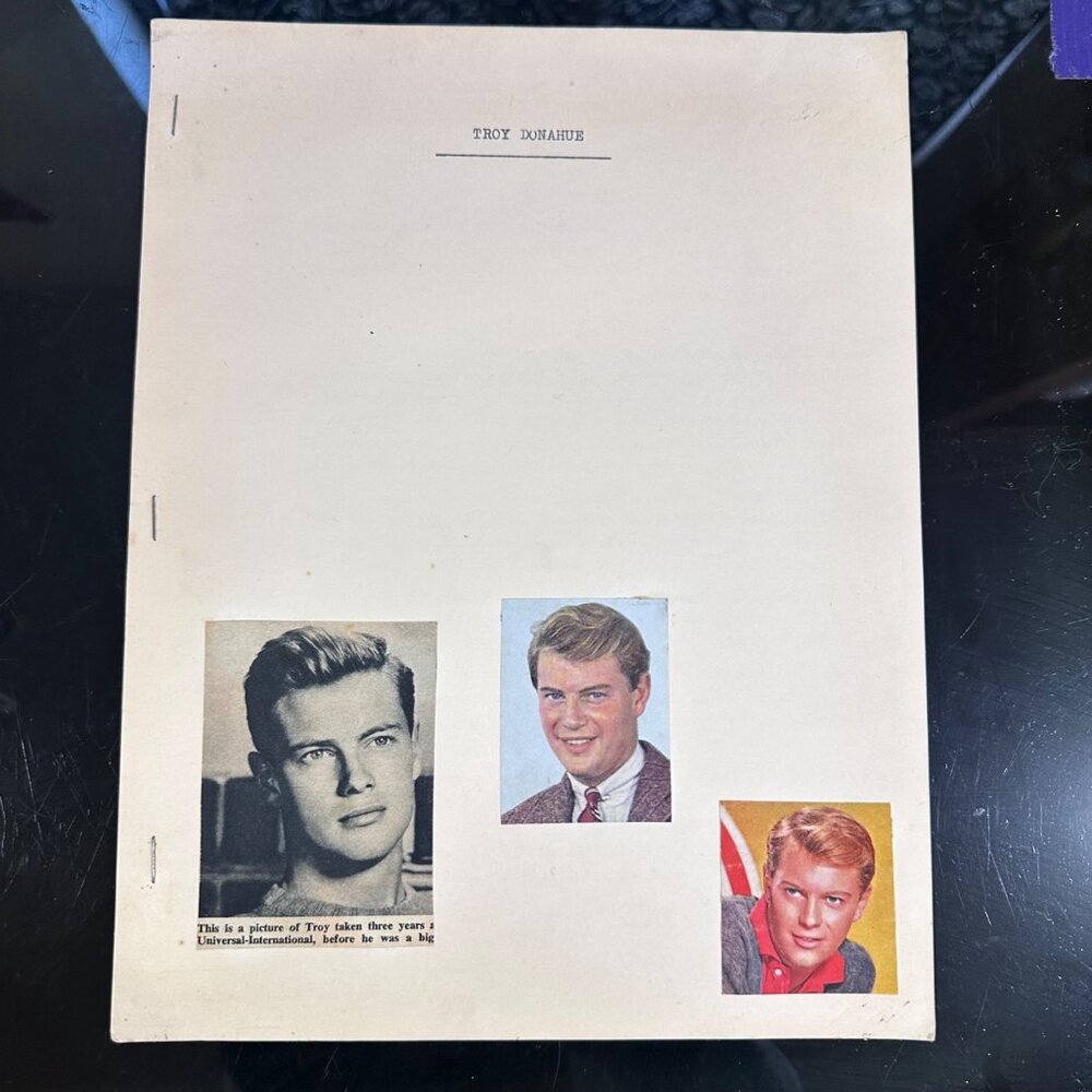 Vintage 1960s Troy Donahue Fan Biography With Magazine Clippings - Picture 1 of 9